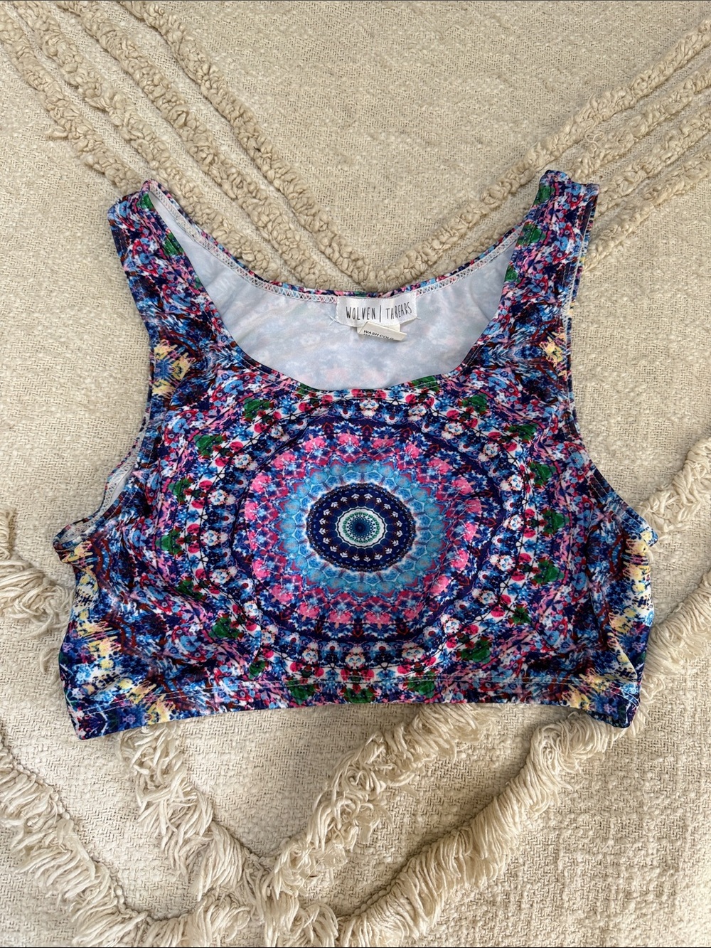 Wolven Threads colorful mandala yoga crop